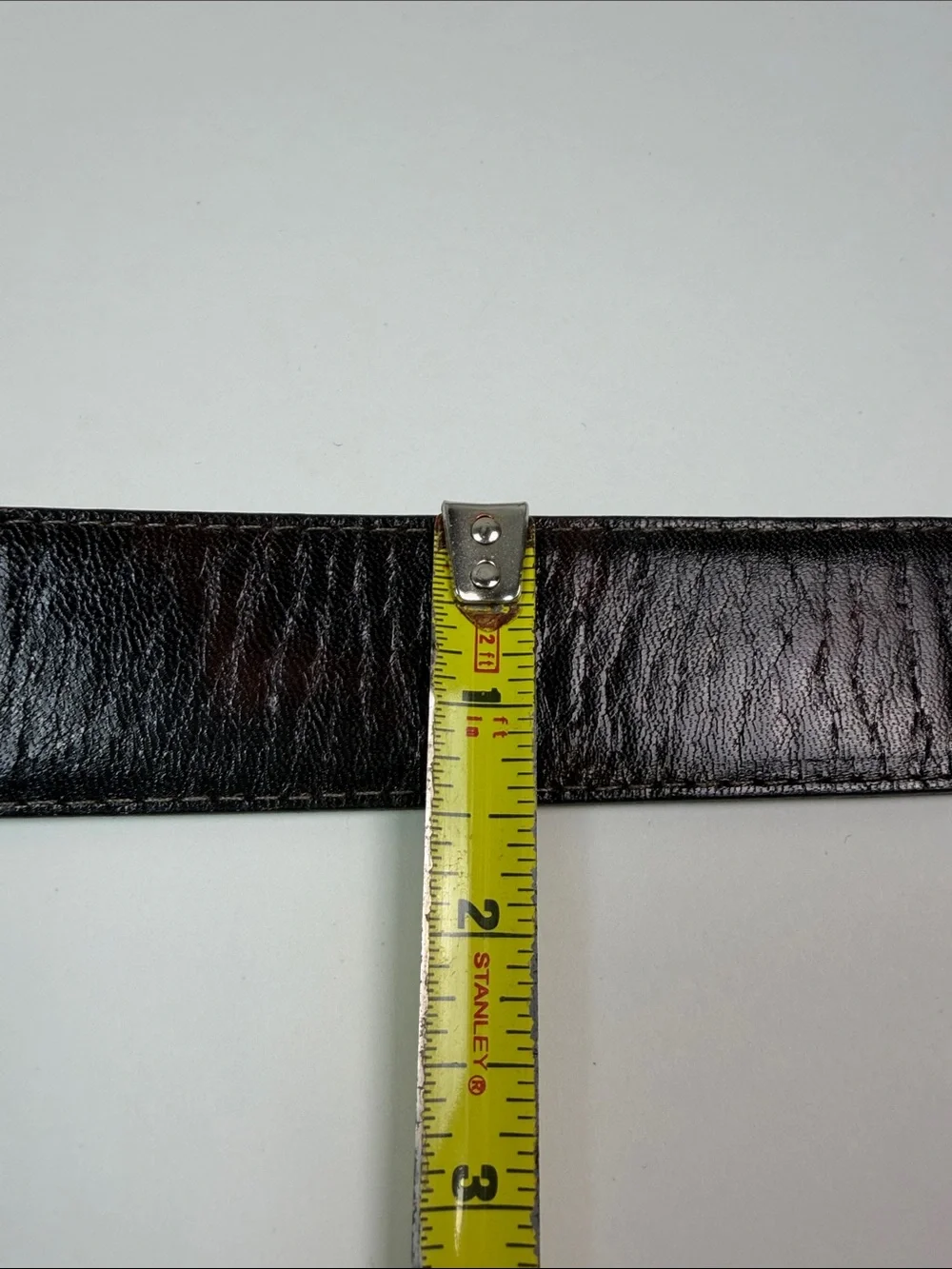 NWT Bar III Made in USA Leather Belt Size 38 Brown Brass Buckle Vintage Classic